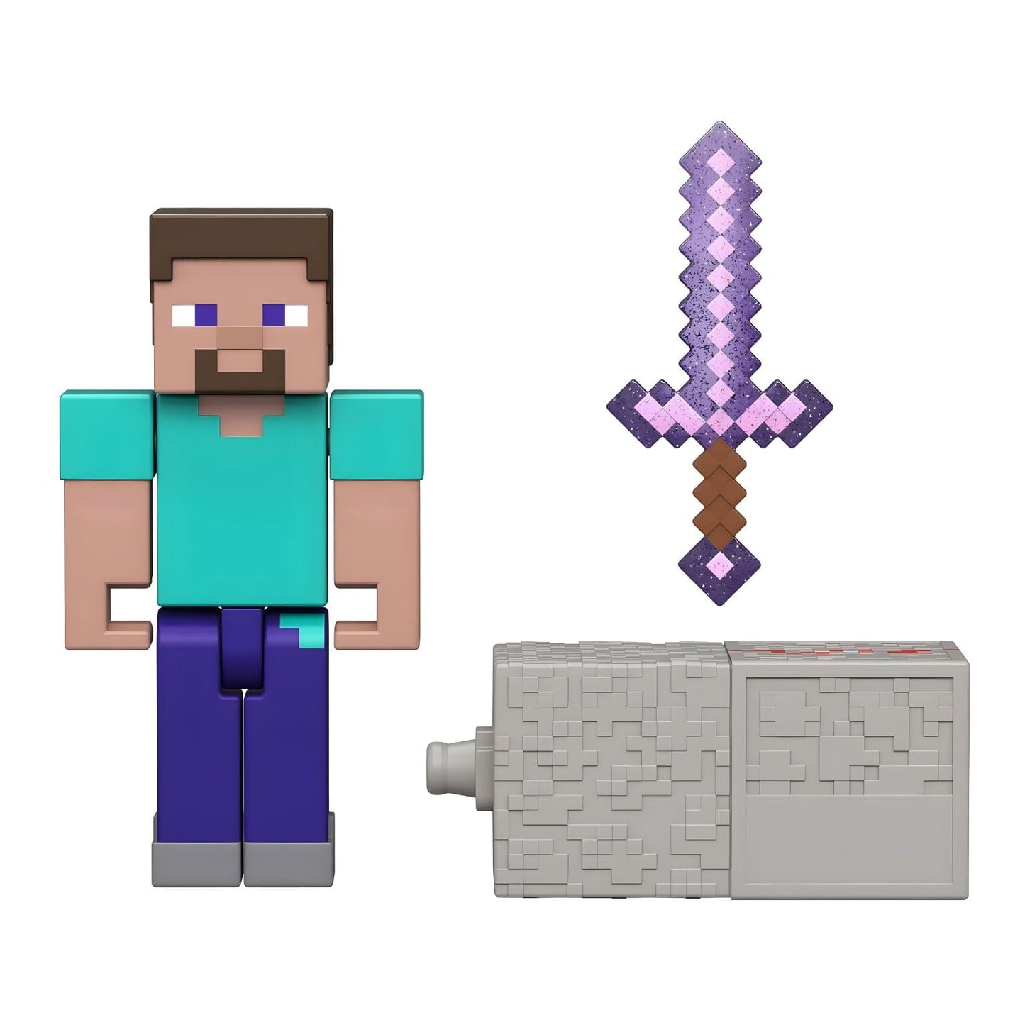 Brinquedo Minecraft Steve com redstone para aventuras criativas