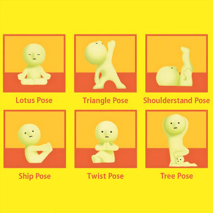 Collectible Smiski Yoga figure that glows in the dark