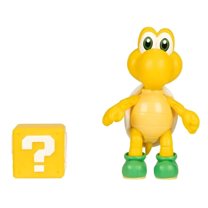 Super Mario yellow Koopa figure with green shell and question block