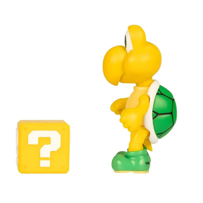 Super Mario yellow Koopa figure with green shell and question block