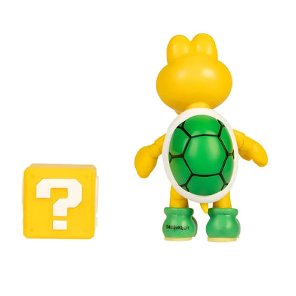 Super Mario yellow Koopa figure with green shell and question block