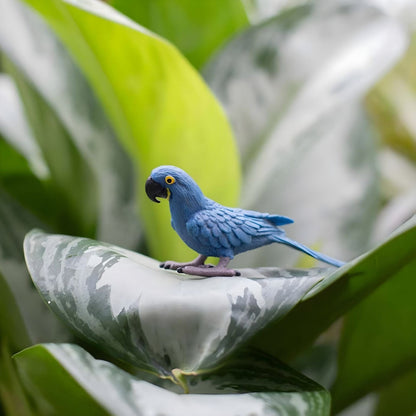 Blue Macaw rubber figure in another perspective
