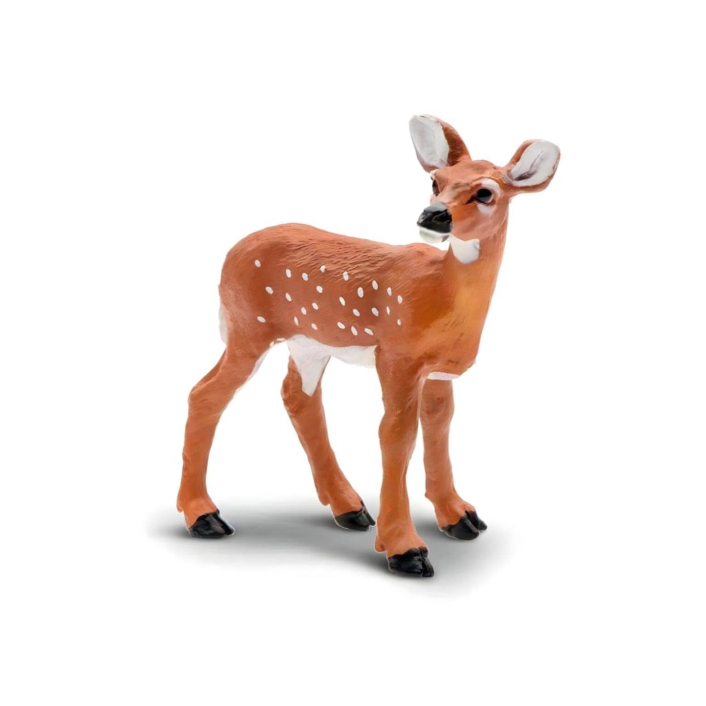 Figura de borracha cria de cervo da Virgínia em detalhe para coleção