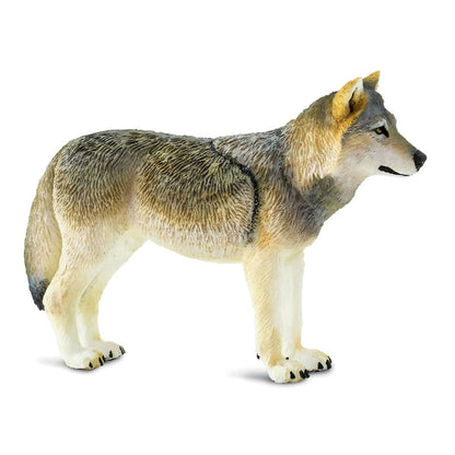 Toy Grey Wolf rubber figure