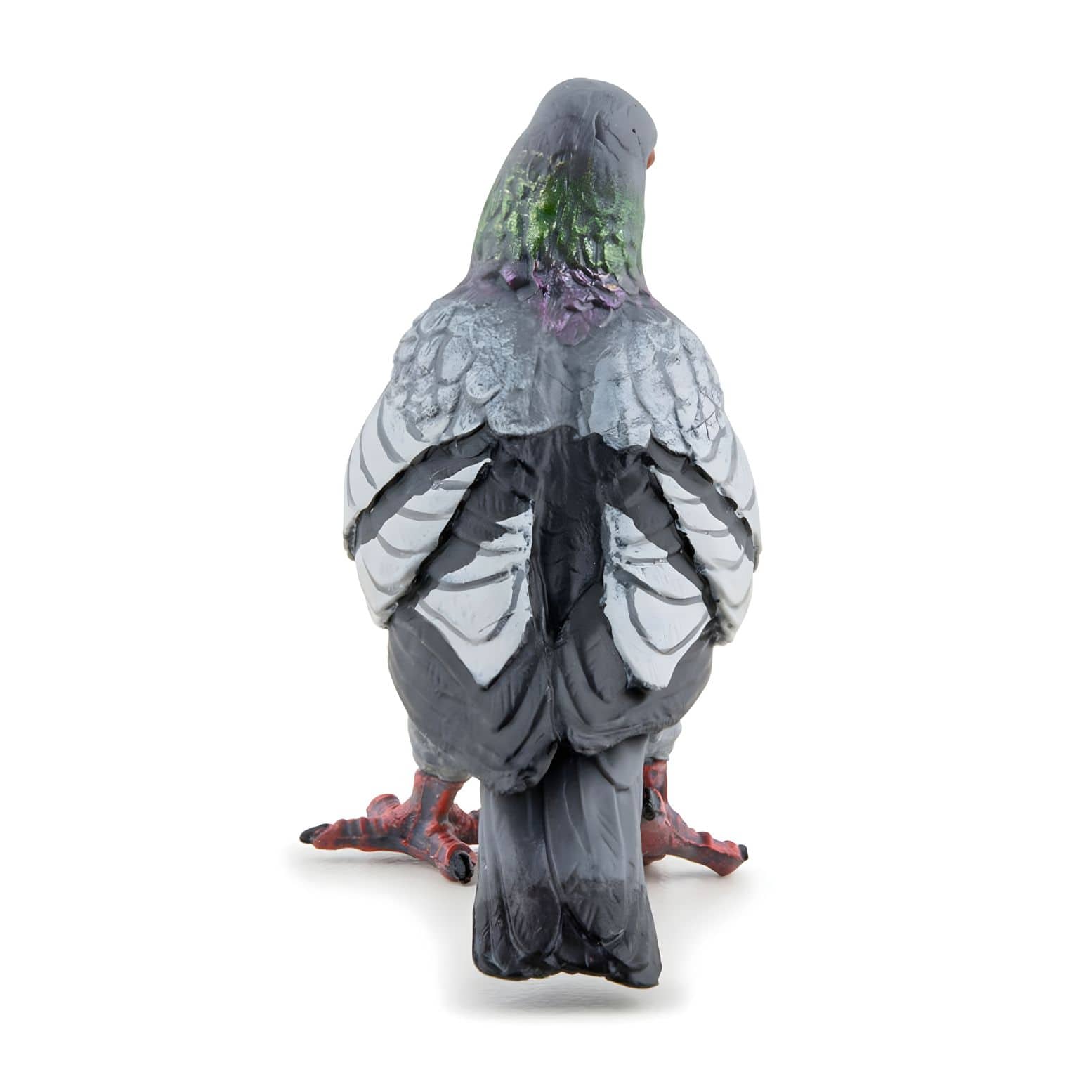 Figura de borracha pombo em vista frontal
