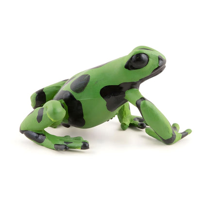 Rubber figure equatorial green frog in side view