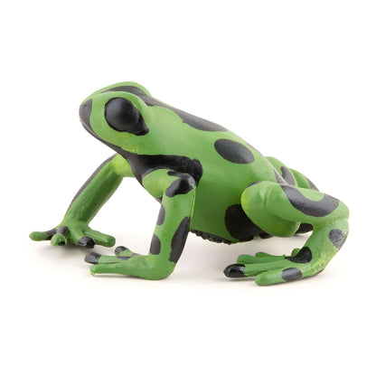 Rubber figure equatorial green frog in complementary view