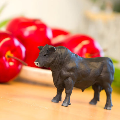 Angus Bull rubber figure with complementary image