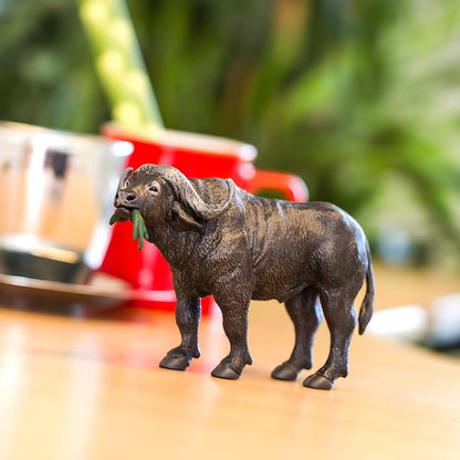 African Buffalo rubber figure in another perspective