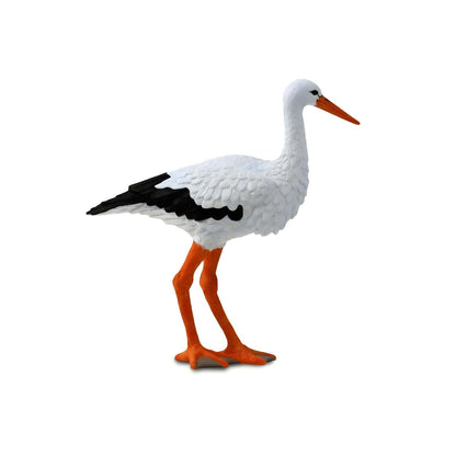 Detail of the White Stork rubber figure for children