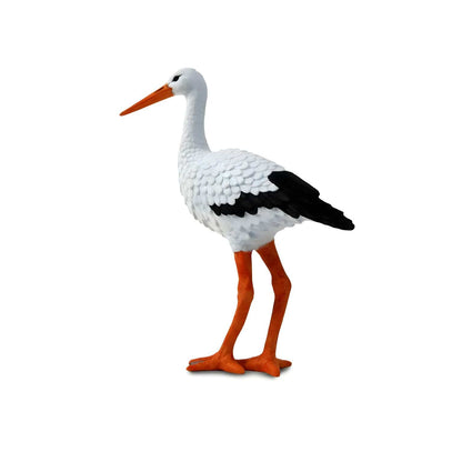 Rubber White Stork for animal and nature collections