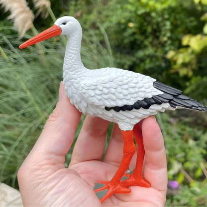 White Stork rubber figure for countryside and discovery stories