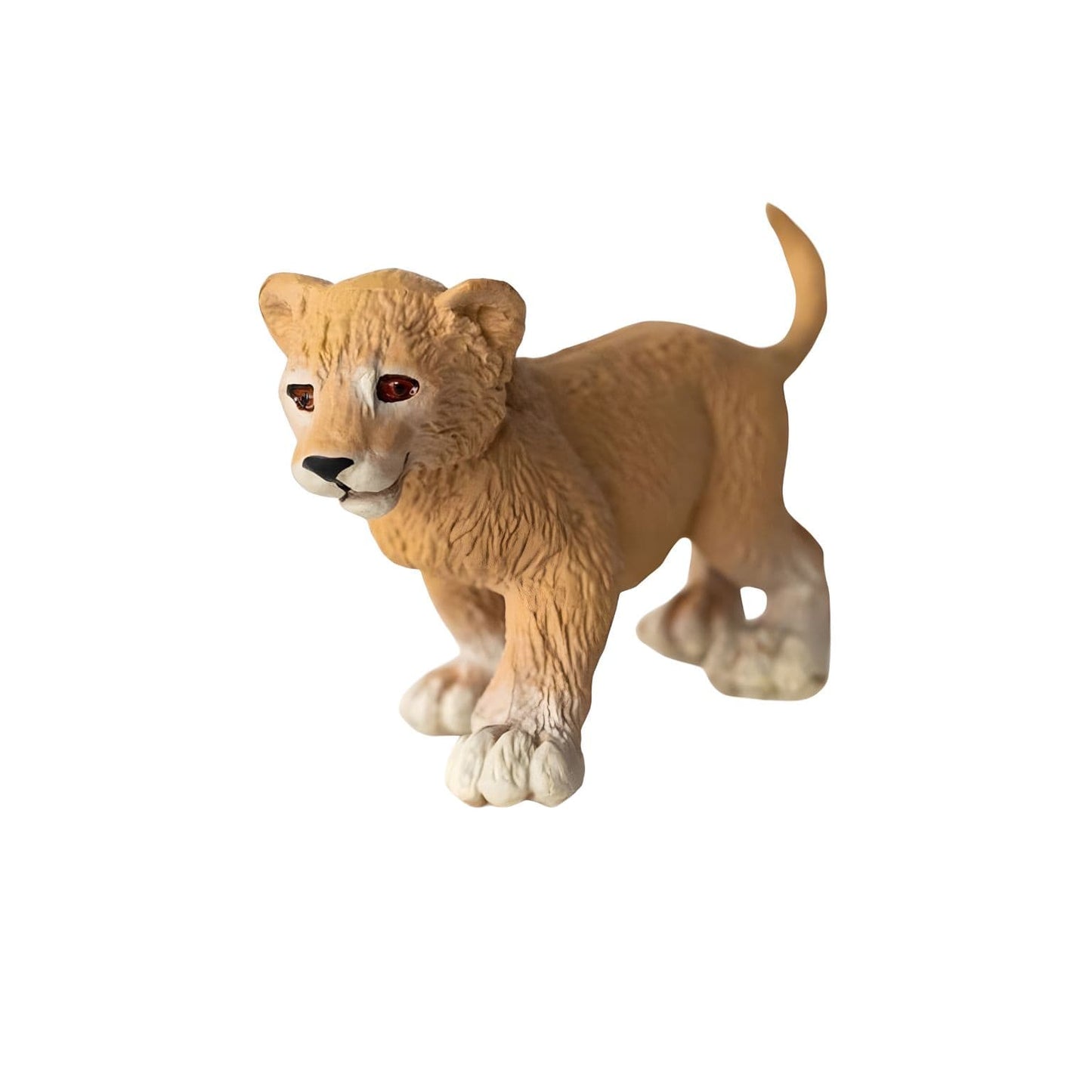 Figura de borracha cria de leão para brincadeiras com animais da savana