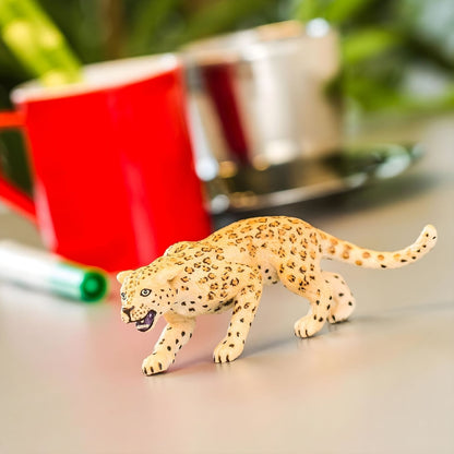 Leopard rubber figure for wildlife play