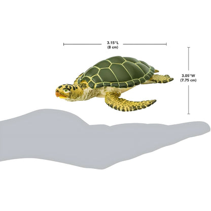 Green Turtle rubber figure in detail