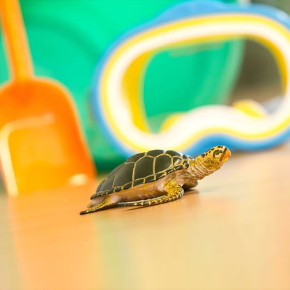 Green Turtle rubber figure in rear view