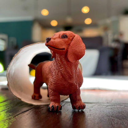 Dachshund rubber figure detail