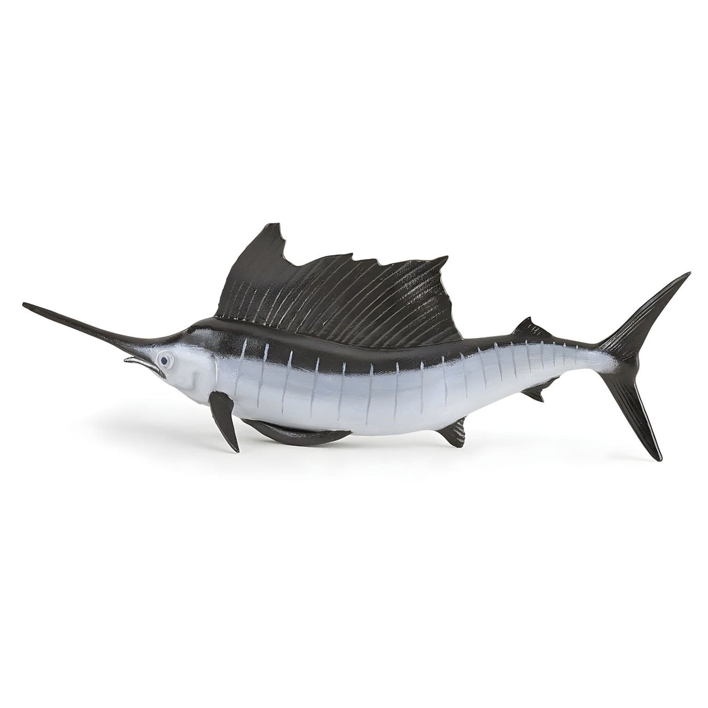 Figura de borracha peixe-vela em vista principal