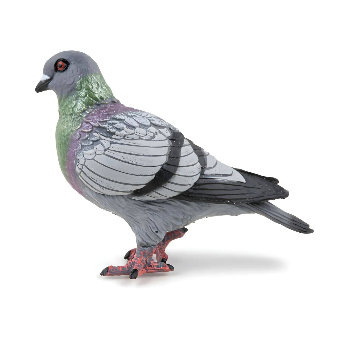Figura de borracha pombo em vista lateral