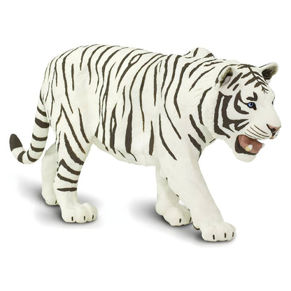 White Siberian Tiger rubber figure in highlight