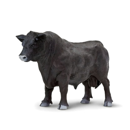 Angus Bull rubber figure in focus