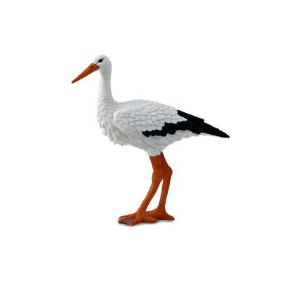 White Stork rubber figure for toy animal play