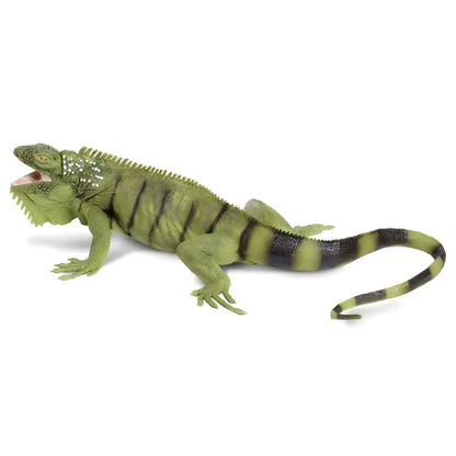 Green iguana rubber figure for jungle-inspired play