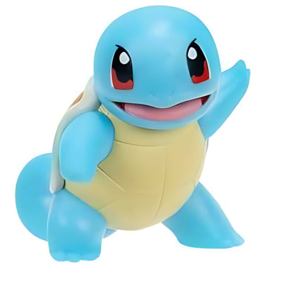 Pokémon figures Squirtle, Greavard, and Bellossom