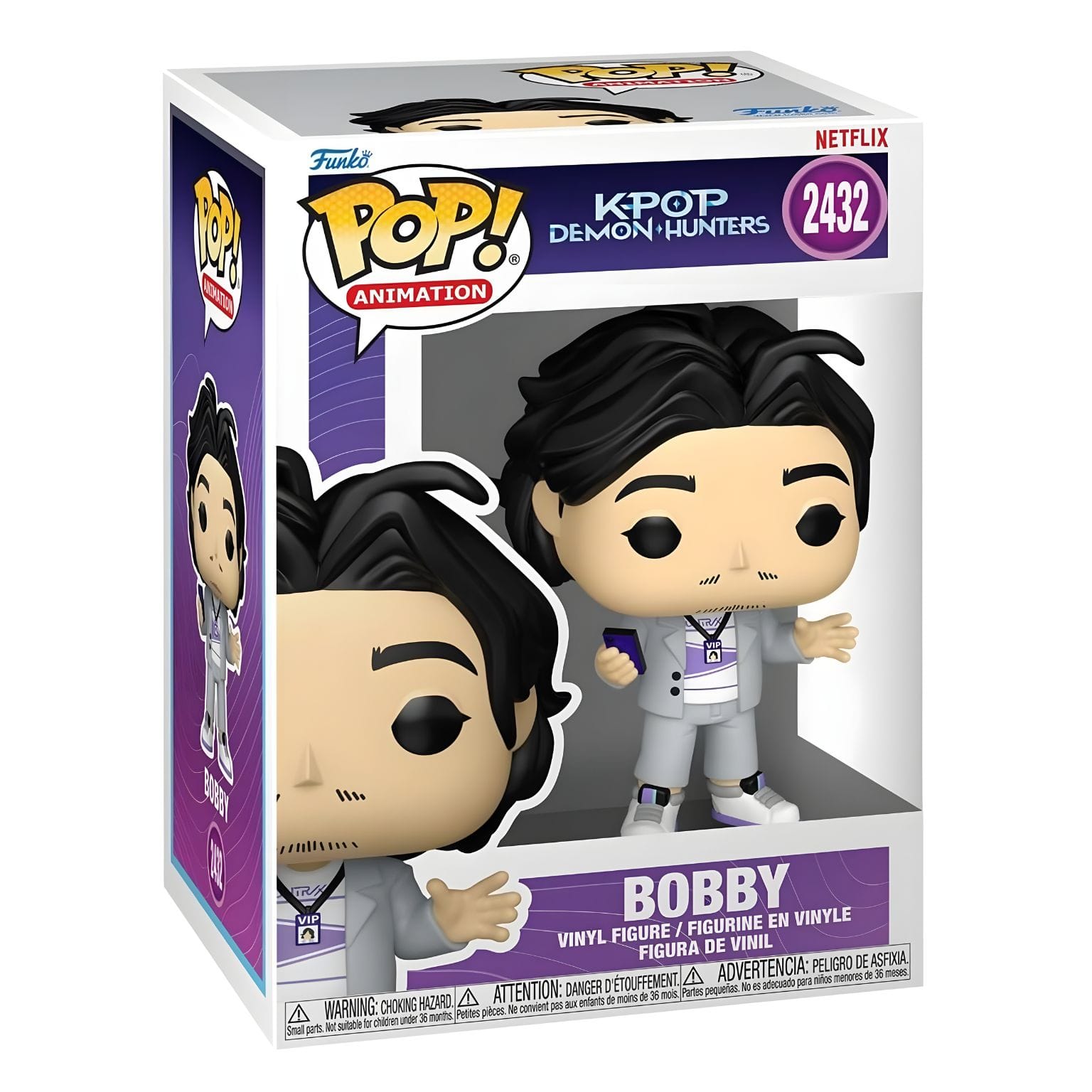 Funko POP K-POP Demon Hunters Bobby em caixa para coleção
