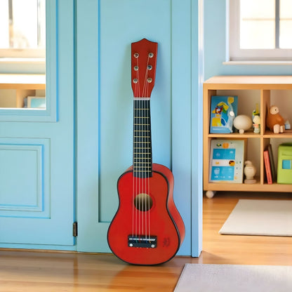 Red Wooden Guitar ideal for musical expression and free play