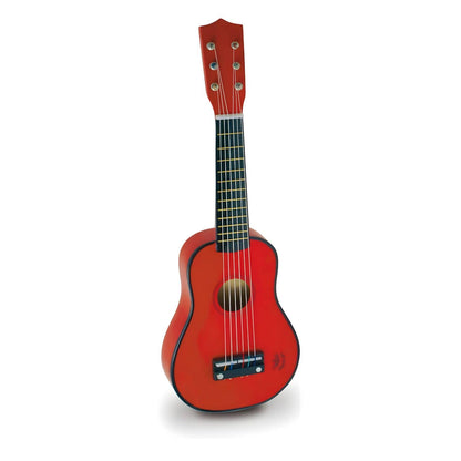 Red Wooden Guitar for musical play and creativity