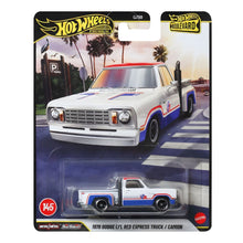Hot Wheels Boulevard Dodge LI L Red Truck 1978 miniatura pickup branca com tejadilho vermelho e detalhes azuis e vermelhos