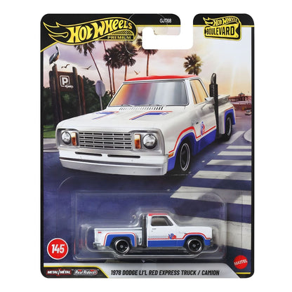 Hot Wheels Boulevard Dodge LI L Red Truck 1978 miniature white pickup with red roof and blue and red details