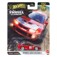 Hot Wheels Mitsubishi Lancer Evolution VI vermelho estilo rally número 1 rodas brancas aileron traseiro