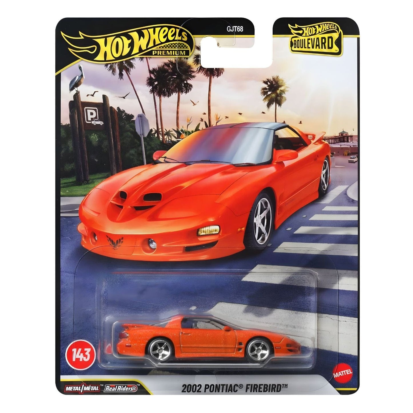 Hot Wheels Pontiac Firebird 2002 laranja carro desportivo em miniatura