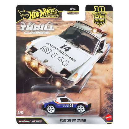 Hot Wheels Porsche 914 Safari miniature with rally look in white and blue with number 14