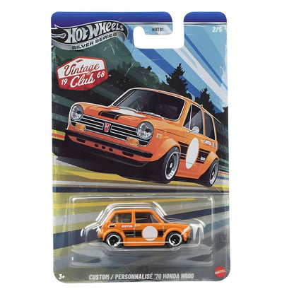 Hot Wheels Silver Series Custom 70 Honda N600 in collectible packaging main view