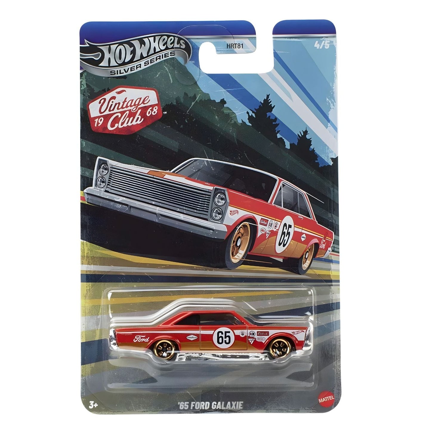Hot Wheels Silver Series Ford Galaxie 65 em embalagem colecionável vista principal