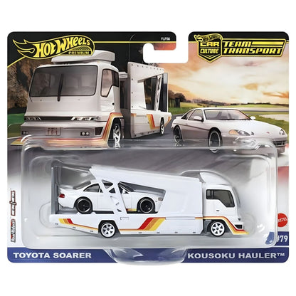 Hot Wheels Team Transport Toyota Soarer + Kousoku Hauler set white transporter truck with white car