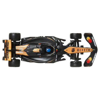 Hot Wheels Formula 1 McLaren MCL38 Oscar Piastri racing miniature for display, featuring McLaren colours.