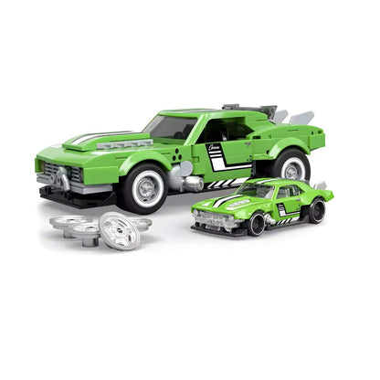 Hot Wheels Speed Series Custom 68 Camaro green buildable with racing style