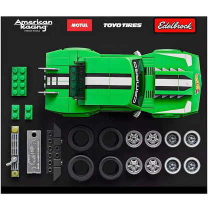Hot Wheels Speed Series Custom 68 Camaro green buildable with racing style