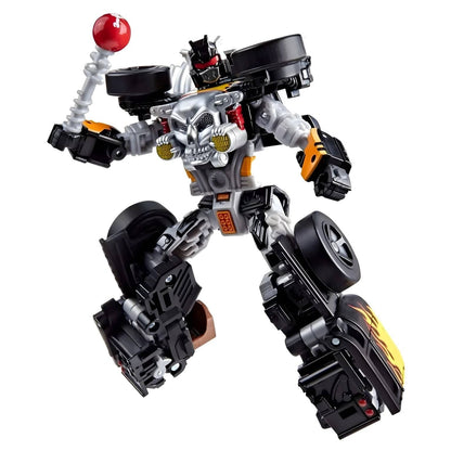 Hot Wheels X Transformers Bone Shaker in robot and car mode with flaming design