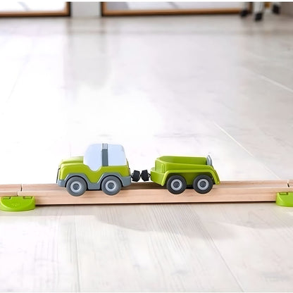 Toy car with trailer for small imaginary missions