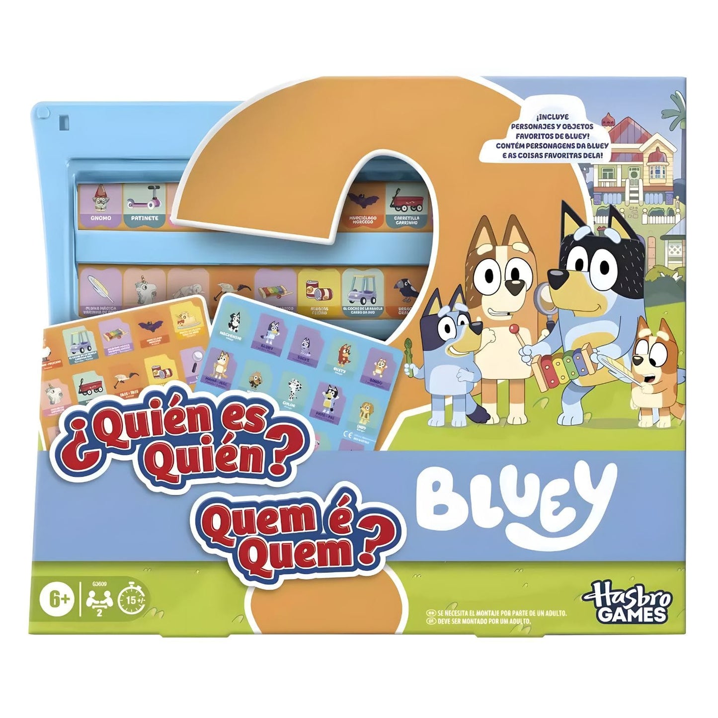 Jogo Quem é Quem? Bluey para descobrir personagens em família