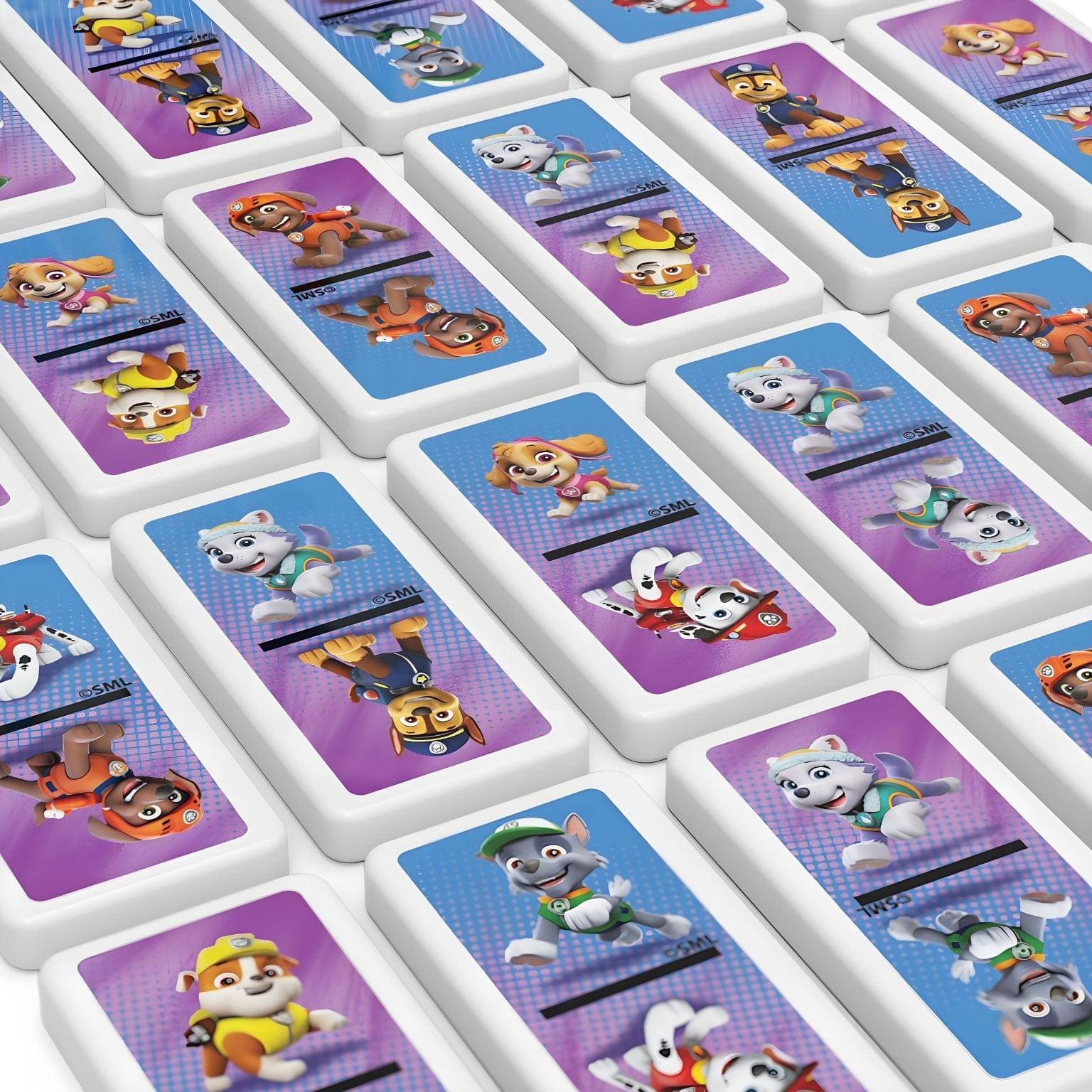 Jogo Dominó Patrulha Pata Spin Master com peças de dominó e personagens da Patrulha Pata