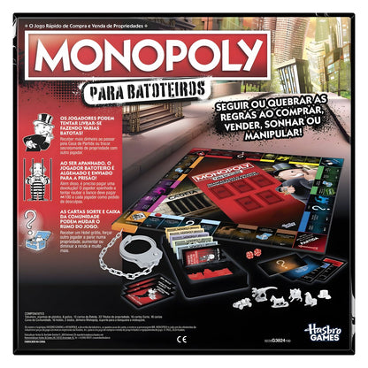 Hasbro Monopoly Cheaters Edition, graphic detail of the game packaging