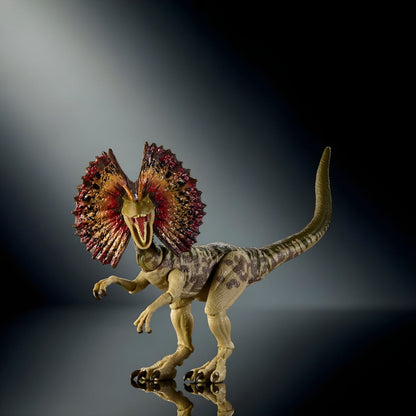 Dilophosaurus figure inspired by the Jurassic Park and Jurassic World universe