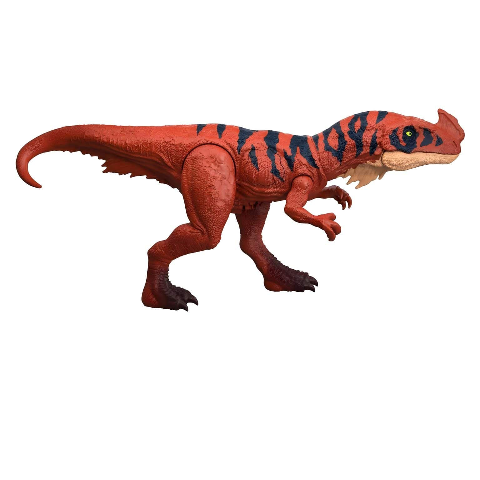 Jurassic World Survival - Afrovenator dinossauro Mattel vermelho com riscas escuras