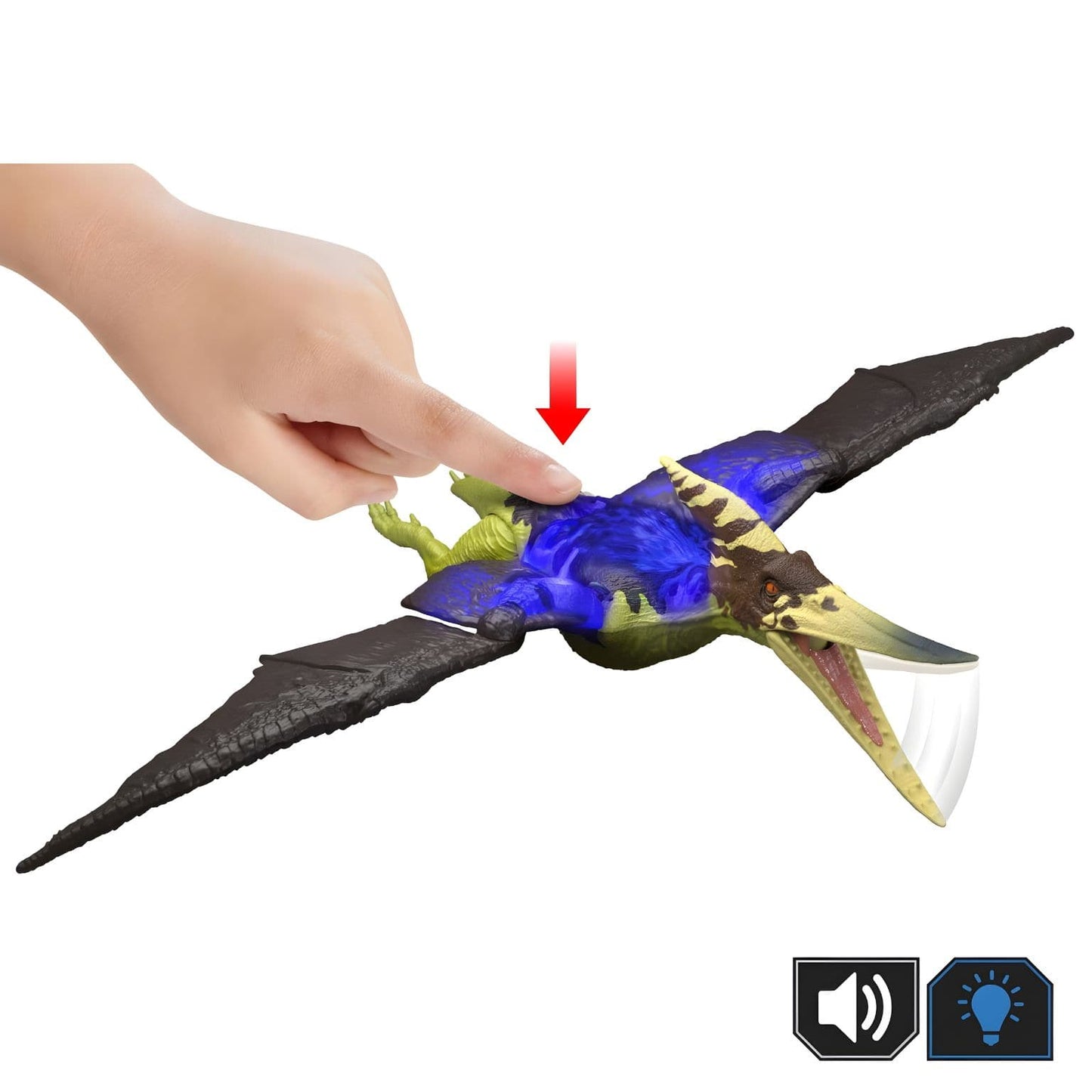 Dinossauro Jurassic World Survival Pteranodon Wild Roar vista lateral
